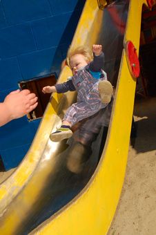 Baby Sliding Down Royalty Free Stock Photos Baby Sliding Down Royalty Free Stock Photos