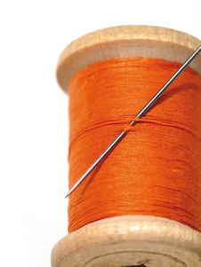 Sewing Spool With A Needle. A Sewing Needle. Royalty Free Stock Photos Sewing Spool With A Needle. A Sewing Needle. Royalty Free Stock Photos