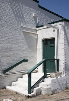 Green Door On White Brick Stock Image Green Door On White Brick Stock Image