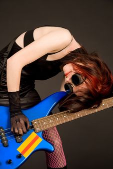 Musician With Bass Guitar Stock Photography Musician With Bass Guitar Stock Photography