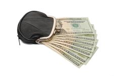 Purse With Money Royalty Free Stock Images