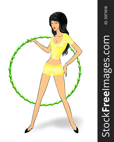 The girl and hoop