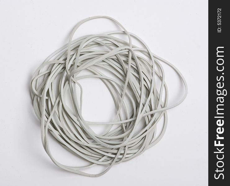 White Rubber Bands on White Background. White Rubber Bands on White Background