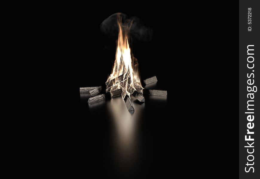 3d model of bonfire. 3d render. 3d model of bonfire. 3d render