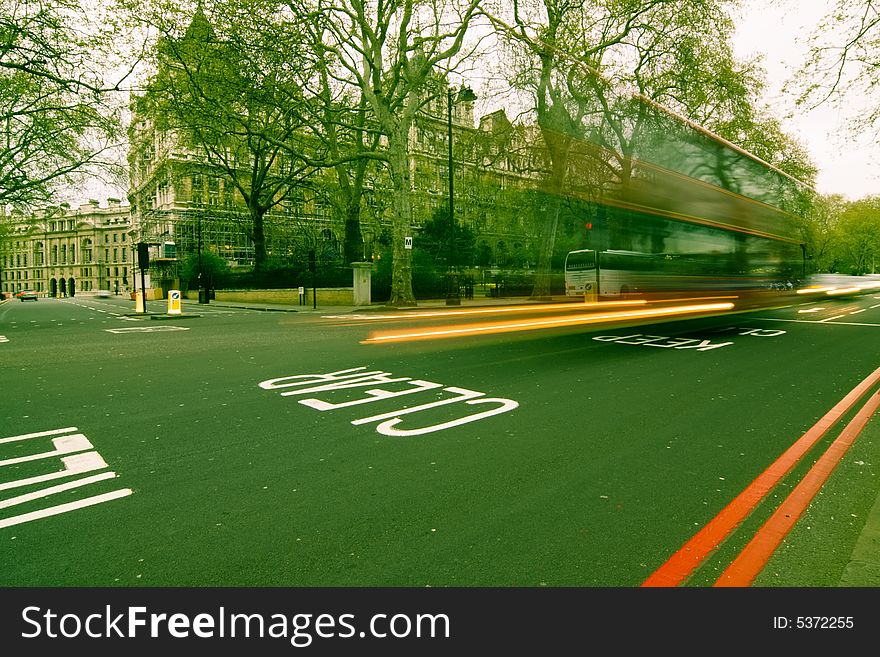 Blurred Bus In The Street