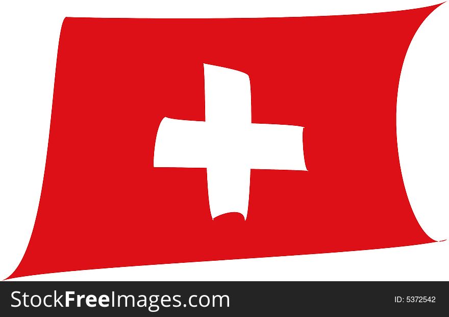 Illustration of a distorted Swiss flag with a vivid red. Illustration of a distorted Swiss flag with a vivid red.