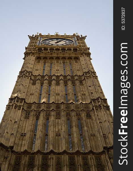 The Big Ben Tower in the Houses of Parliament, London