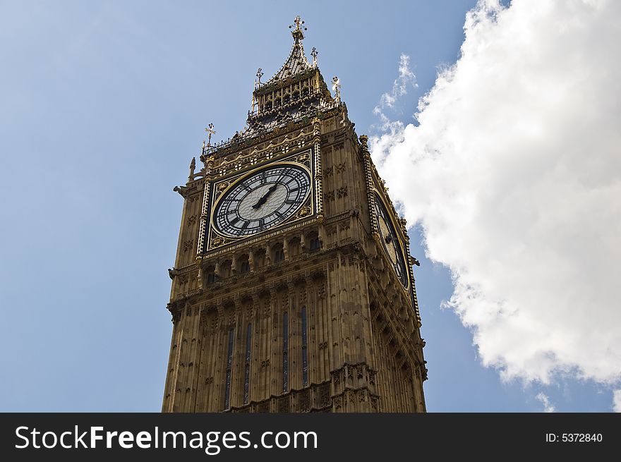 The Big Ben Tower in the Houses of Parliament, London