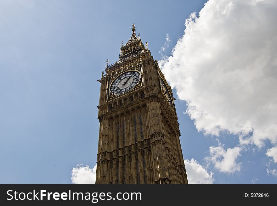 The Big Ben Tower in the Houses of Parliament, London