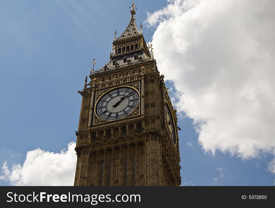 The Big Ben Tower in the Houses of Parliament, London