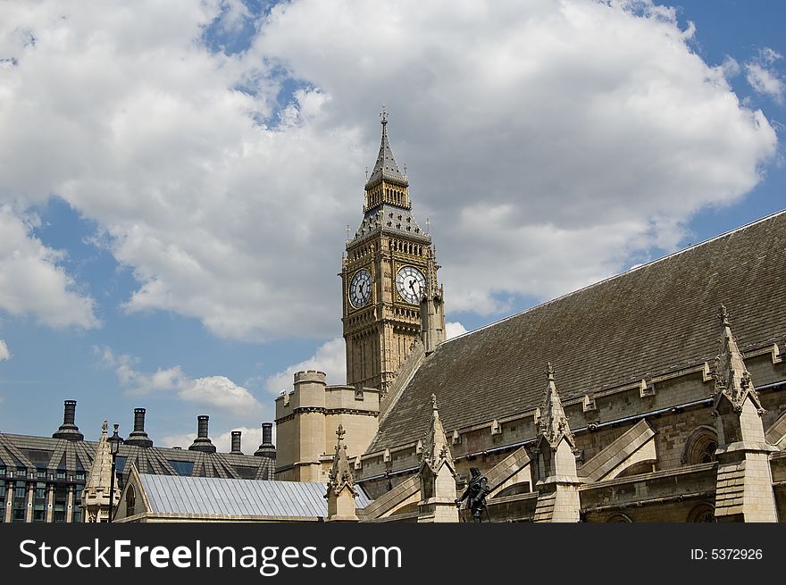 The Big Ben Tower in the Houses of Parliament, London