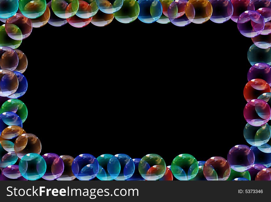 A frame of colors bubbles