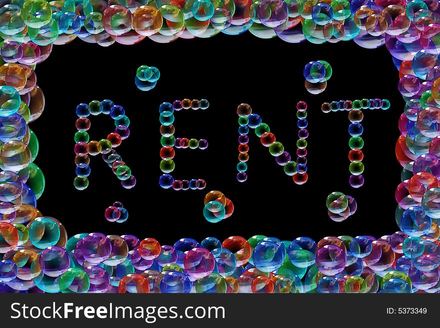 A rent script with bubbles