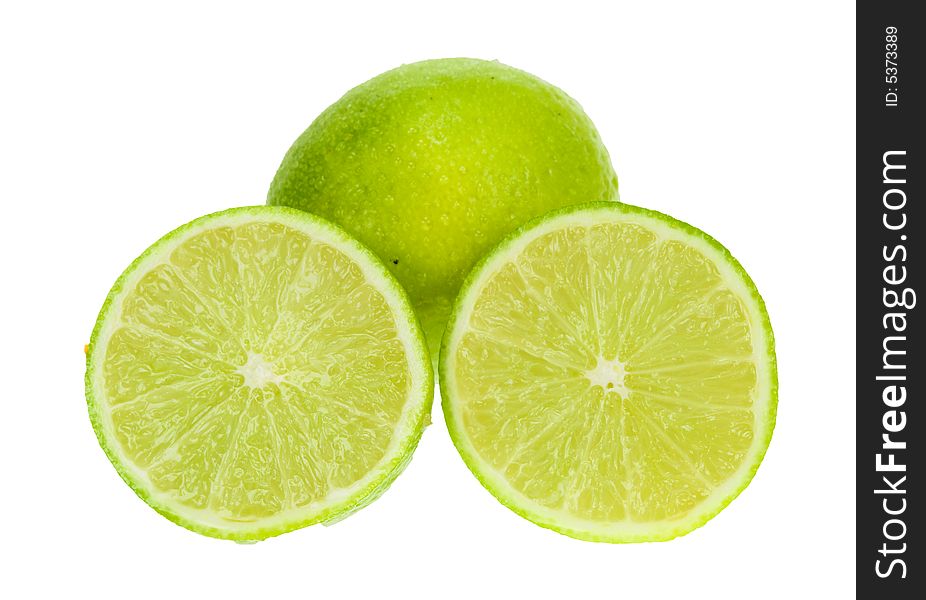 Fresh lime isolated on a white background