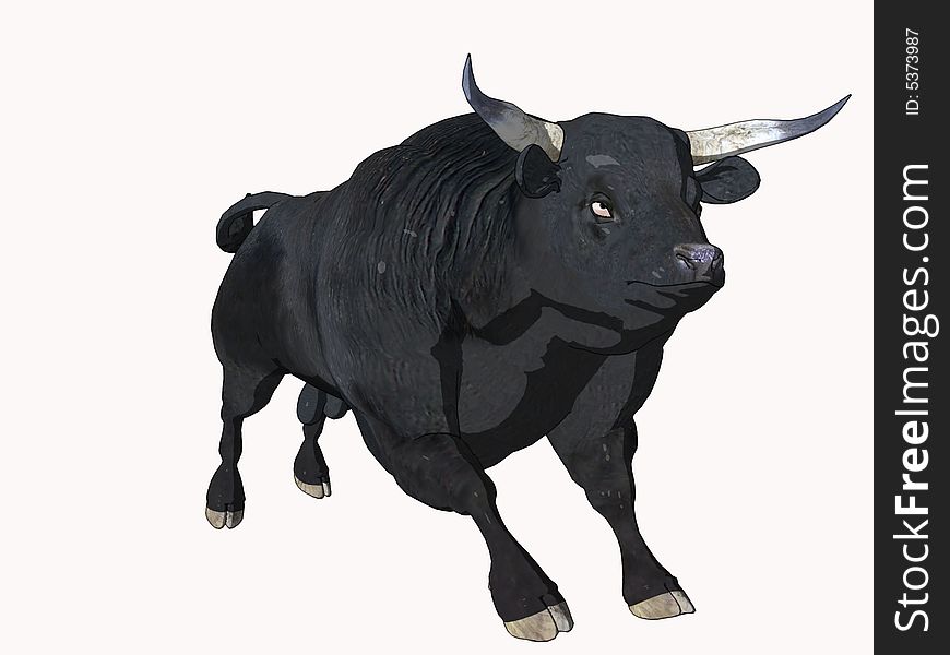 Black Cartoon Bull