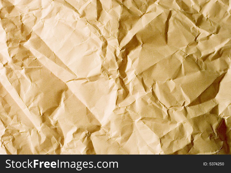 Old crumpled paper (brown color)