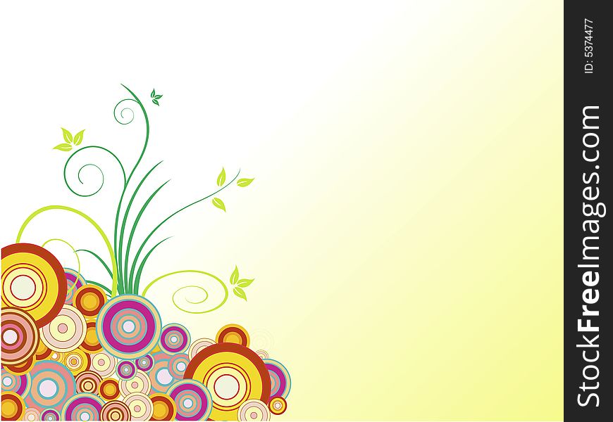 Background with flowers, vecror illustration. Background with flowers, vecror illustration