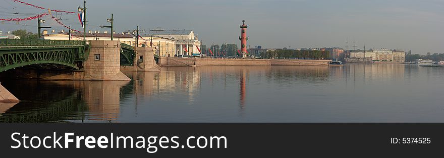 Panoramic photos of quays of St.-Petersburg, Russia. Panoramic photos of quays of St.-Petersburg, Russia