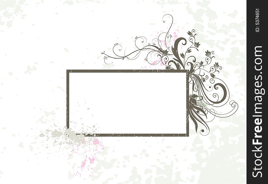 Framework with flowers, vecror illustration. Framework with flowers, vecror illustration