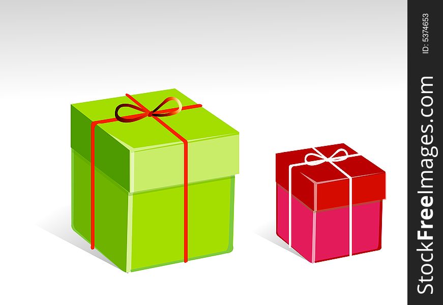 The christmas present box, illustration