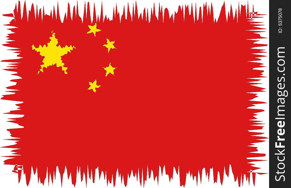 Illustration of the flag of China stylized. Illustration of the flag of China stylized.