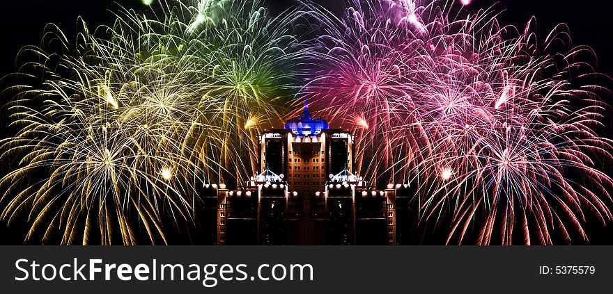 Colour fireworks. Attention, small noise in the dark parts of the image. Special f/x - rainbow toned.