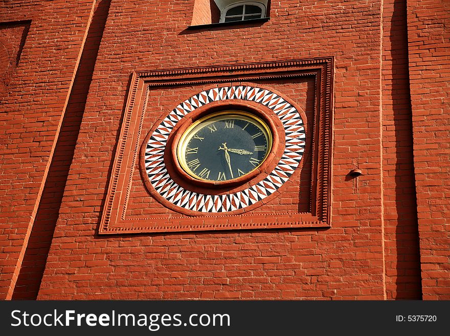 Antique clock in the wall