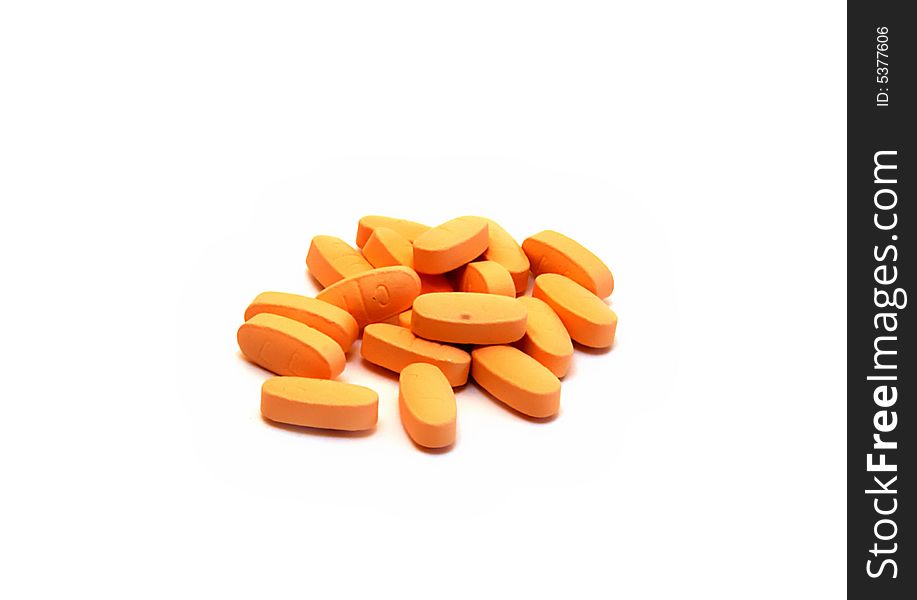 Group of vitamines close-up (isolated)