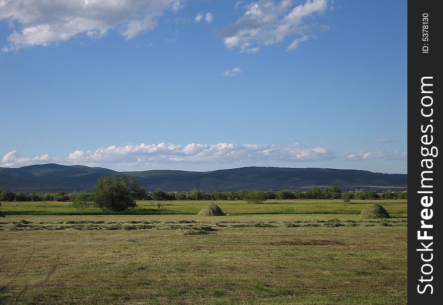 The haystacks. Russia, Buryatiya, 2007.