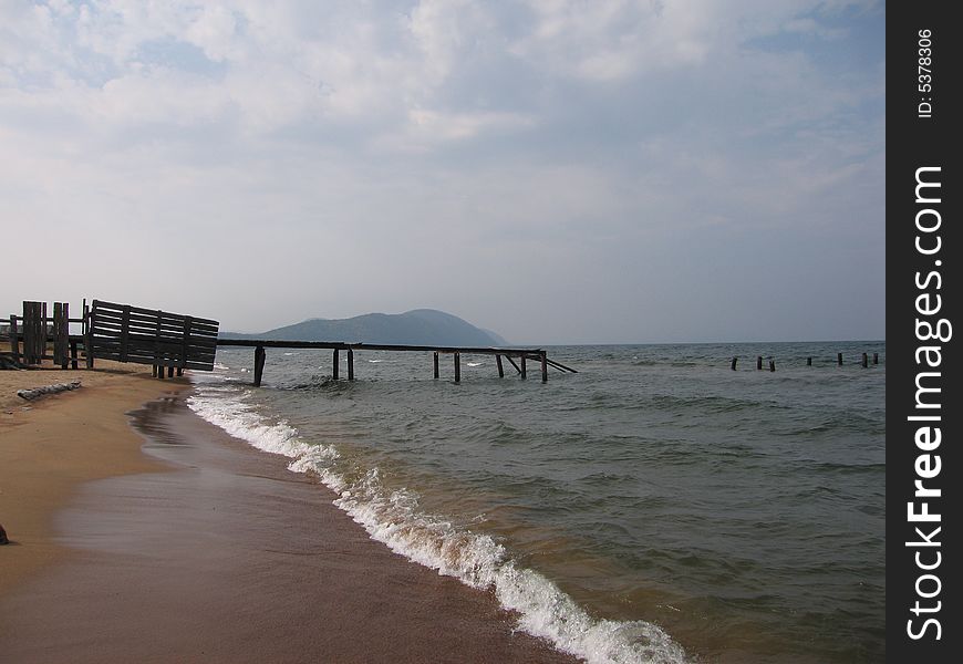 The old pier. The Baikal lake. Russia, 2007.
