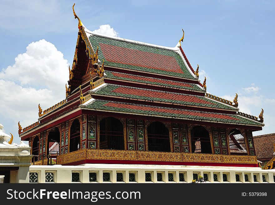 Thailand, in Bangkok the Golden Mount is an artificial hill situated in the old royal city; view of a small temple on the Mountï¿½s foot. Thailand, in Bangkok the Golden Mount is an artificial hill situated in the old royal city; view of a small temple on the Mountï¿½s foot