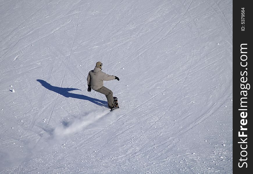Snowboarder on the ski slope