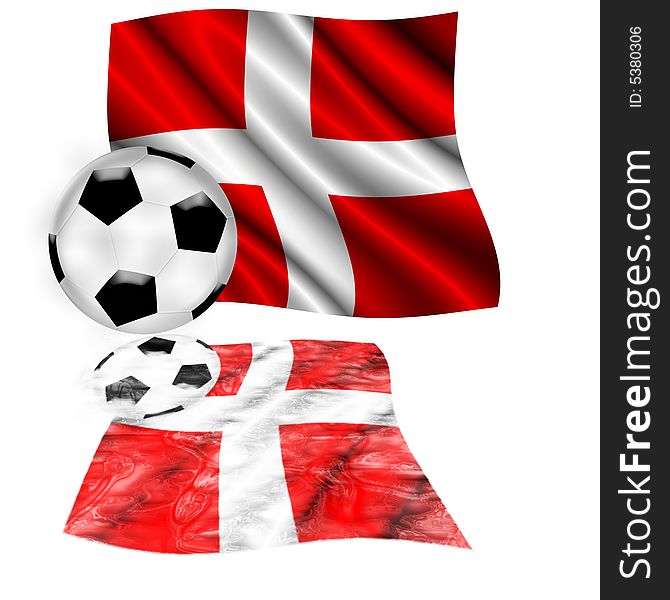 Illustration of a football ball with the switzerland flag at the back. Illustration of a football ball with the switzerland flag at the back