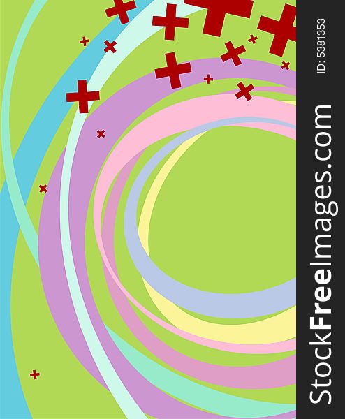 Composition of positive mark and circle. Composition of positive mark and circle