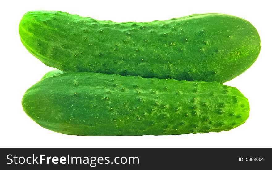 Cucumbers On A White Background