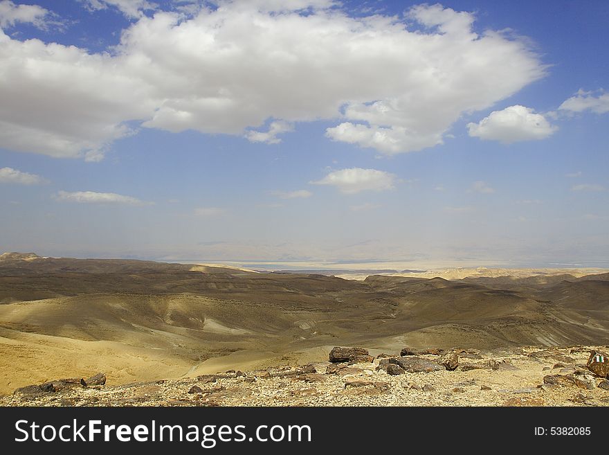 Israel. Variety of colors of Judean desert.