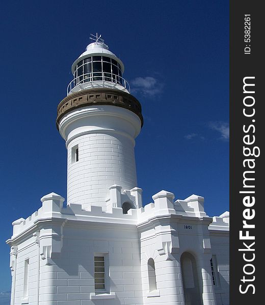 Lighthouse in byron bay, queensland australia . Lighthouse in byron bay, queensland australia