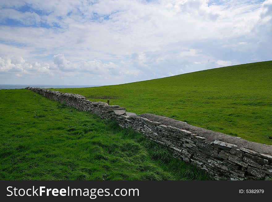 View from walking lane on Cliffs of Moher, Iraland