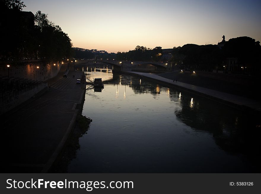 View of Tiber river in Rome. View of Tiber river in Rome