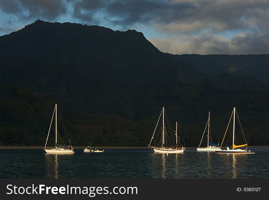 Sail boats in the Early Morning light