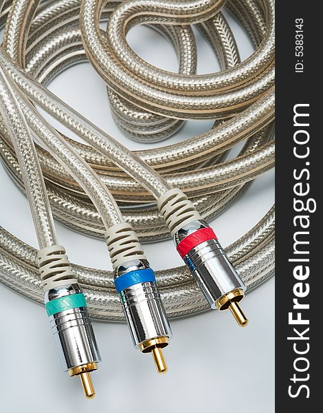Component video cable with a gold covering