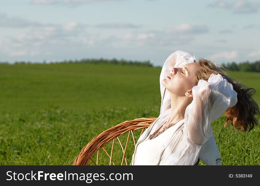 Portrait of the young beautiful girl on nature. Portrait of the young beautiful girl on nature