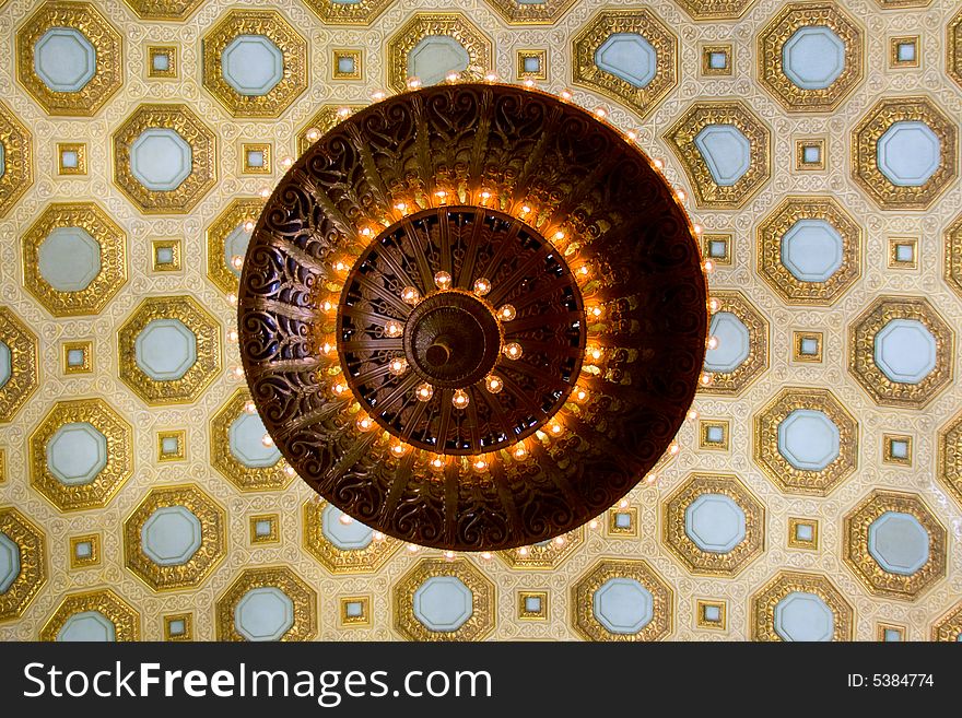 Chandelier  in the Canadian Bank of Commerce. Chandelier  in the Canadian Bank of Commerce