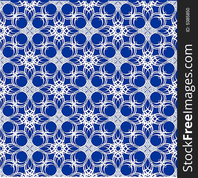The White abstract pattern on blue background.