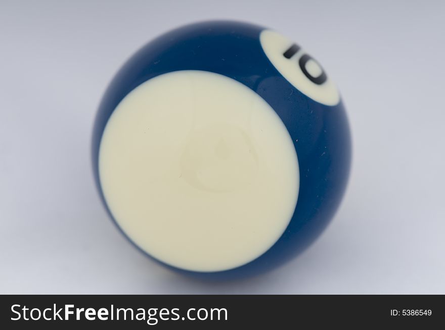 A number ten (10) stripe blue and white pool ball made from phenolic resin. The real life size of the ball is 2. A number ten (10) stripe blue and white pool ball made from phenolic resin. The real life size of the ball is 2.