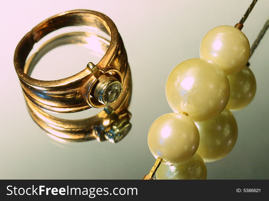 Gold Ring And Pearls