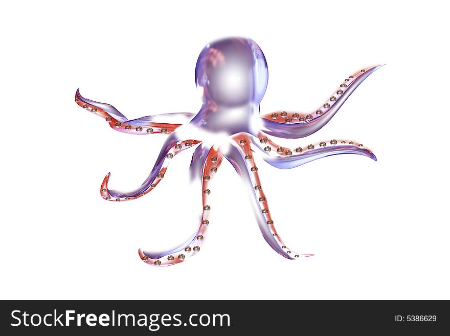 An abstract colorated octopus isolated