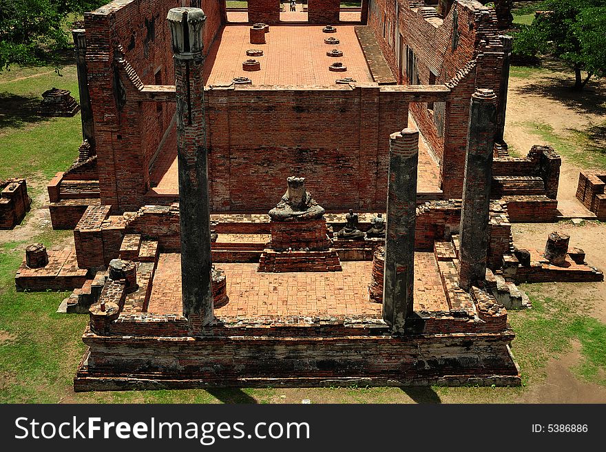 In Thailand the city of Ayutthaya was founded in 1350 today is an impressive archaeological park; here a view of the Wat Ratburana or Ratchaburana ruins built in 1424. In Thailand the city of Ayutthaya was founded in 1350 today is an impressive archaeological park; here a view of the Wat Ratburana or Ratchaburana ruins built in 1424