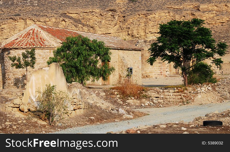 Ancient chapel in an old abandoned village in Cyprus