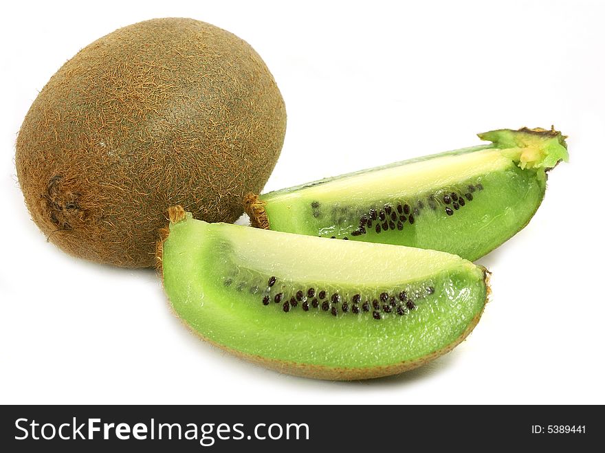 Isolate fresh kiwi fruit against white. Isolate fresh kiwi fruit against white